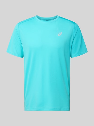 Produktfoto, Regular Fit T-Shirt mit Logo-Print von ASICS in Türkis, kurzarm, glatte Oberfläche, Rundhalsausschnitt, Rückenlänge 71 cm in Größe M