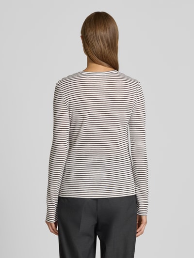 Rich & Royal Shirt met lange mouwen en geribde ronde hals Donkerbruin - 5