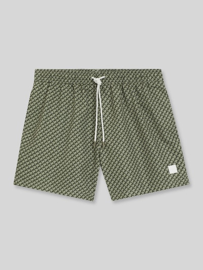 BOSS Regular Fit Badeshorts mit Logo-Patch Modell 'VIBE' Beige 1