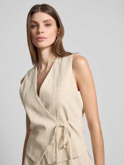 Neo Noir Slim Fit Weste mit Leinen-Anteil Modell 'Samara' Beige 3