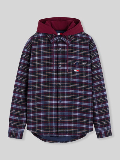 Tommy Jeans Regular Fit Hemdjacke aus Baumwoll-Mix Bordeaux 2