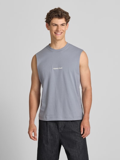 JACK & JONES T-shirt met stitching Rookblauw - 4