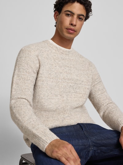 Only & Sons Regular Fit Strickpullover mit Woll-Anteil Modell 'BAY' Beige 3