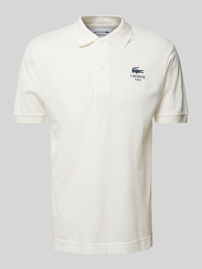 Lacoste Poloshirt met labelprint, model 'Piquet' Wit - 2