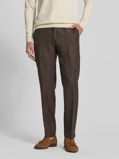 JOOP! COLLECTION Slim Fit Leinenhose mit Tunnelzug Modell 'Sake' Schoko 4