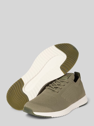 Marc O'Polo Lage sneakers met elastische bandjes Kaki - 4