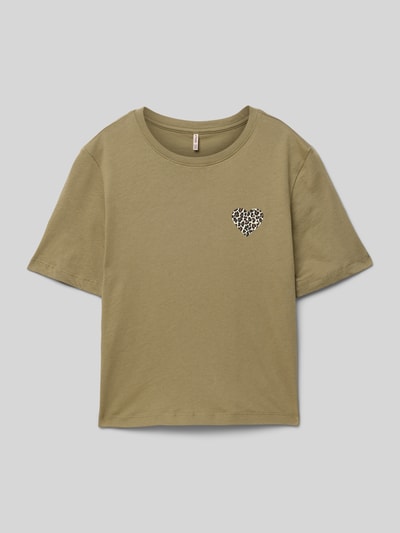 Only Regular Fit T-Shirt aus reiner Baumwolle Modell 'REX' Oliv 1