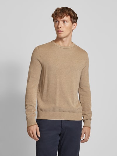 Lerros Gebreide pullover met ribboorden Beige - 4