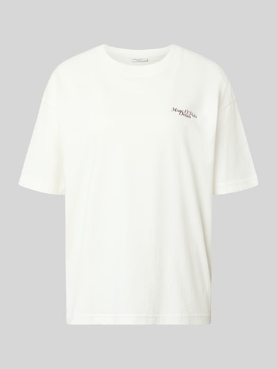 Produktfoto, weißes Regular-Fit T-Shirt aus reiner Baumwolle von Marc O'Polo Denim, glatte Struktur, Damen T-Shirt