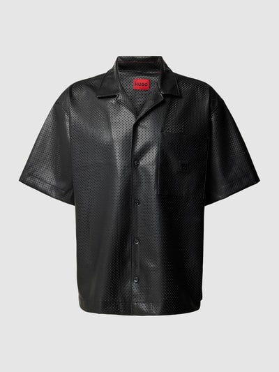HUGO Relaxed Fit Freizeithemd mit Strukturmuster Modell 'Egeeno' Black 2