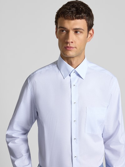 ETERNA Regular fit vrijetijdsoverhemd met borstzak, model 'Kent' Bleu - 3