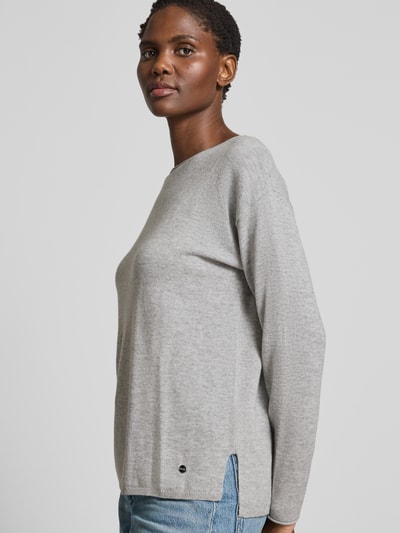 Brax Wollen pullover met kasjmier, model 'STYLE.LIZ' Middengrijs gemêleerd - 3