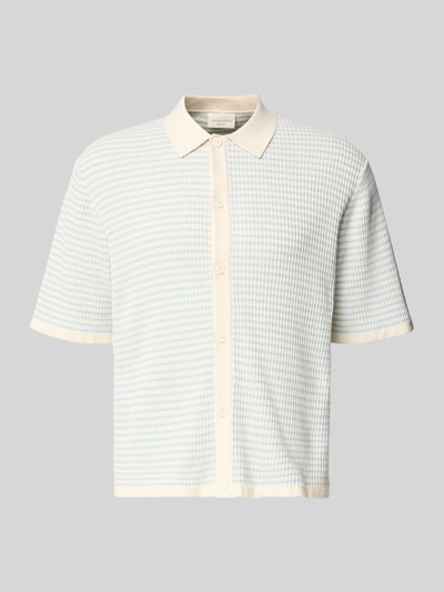 Produktfoto, Regular Fit Freizeithemd mit 1/2-Arm von Jack & Jones aus reiner Baumwolle, Polokragen, helle Farben, Knopfleiste, strukturierte Oberfläche