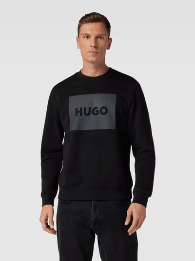 HUGO Sweatshirt mit Label-Print Modell 'DURAGOL' Black 4