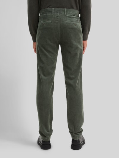 Marc O'Polo Spodnie sztruksowe o kroju tapered fit z bawełny z zakładkami w pasie Trzcinowy 5