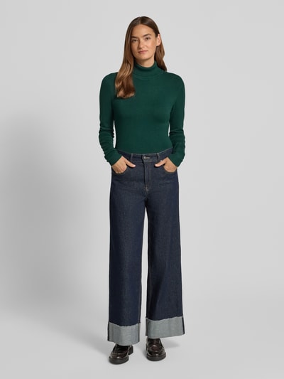 Vero Moda Slim coltrui van viscosemix, model 'GLORY' Flessengroen - 1