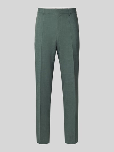 BOSS Slim fit pantalon met scheerwol, model 'H-GENIUS-253' Donkergroen - 2