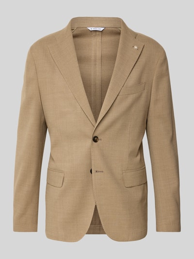 Manuel Ritz 2-Knopf-Sakko aus Schurwoll-Mix mit Pattentaschen Taupe 2