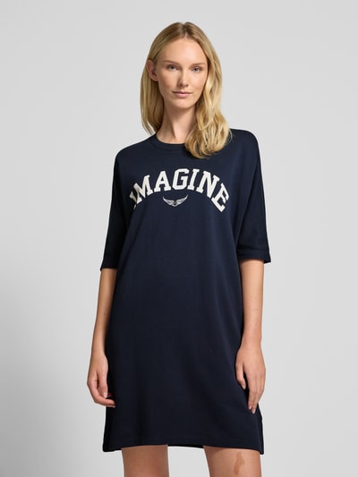 Zadig & Voltaire T-Shirt-Kleid mit Statement-Print Modell 'PORTMAN' Marine 4