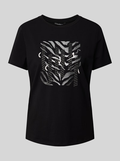 comma T-Shirt mit Motiv-Print Black 2