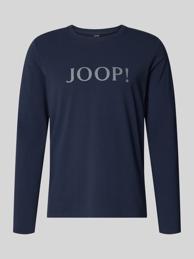 Produktfoto, Longsleeve mit Logo und Rundhalsausschnitt von JOOP! Collection aus Baumwoll-Elasthan-Mix, Relaxed-Fit in Dunkelblau.