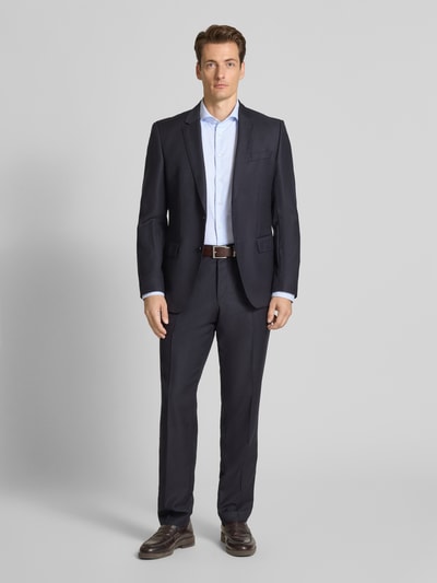 Profuomo Regular Fit Business-Hemd mit Knopfleiste Bleu 1