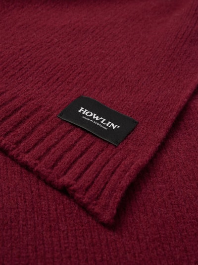 HOWLIN Schal aus Lammwolle mit Label-Detail Modell 'KINK JAMMY' Bordeaux 2