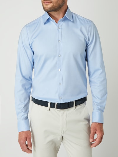 OLYMP Level Five Koszula biznesowa o kroju slim fit z diagonalu  Błękitny 4