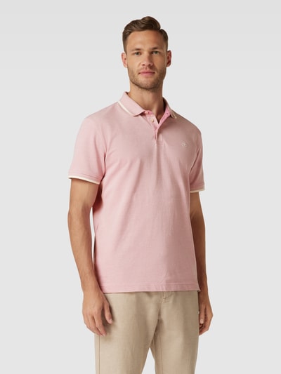 Tom Tailor Poloshirt mit Label-Stitching Rosa 4