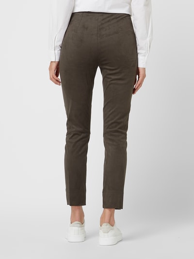 SEDUCTIVE Cropped Leggings aus Fake Veloursleder Modell 'Sabrina' Olivgrün 5