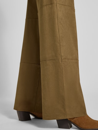 Jake*s Collection Broek in leerlook met deelnaden Donkerbruin - 3