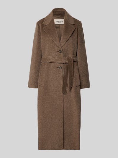 Weekend Max Mara Wollmantel mit Bindegürtel Modell 'WKDBRONTE' Mittelbraun 1