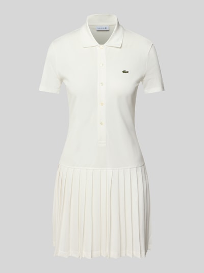 Lacoste Regular Fit Freizeitkleid aus Baumwoll-Mix Offwhite 1