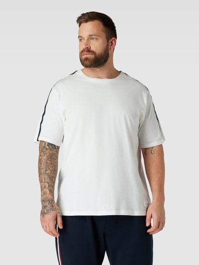 Tommy Hilfiger Big & Tall PLUS SIZE T-Shirt mit Galonstreifen Ecru 4