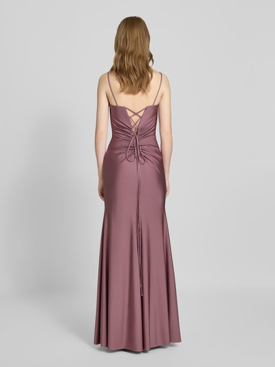 Mascara Avondjurk met vetersluiting en loopsplit Oudroze - 5