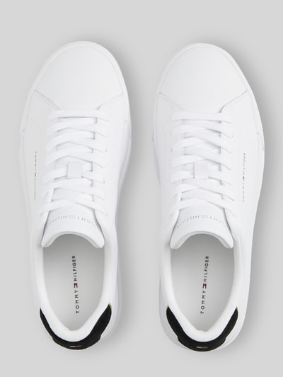 Tommy Hilfiger Sneaker aus Leder-Textil-Mix mit Label-Schriftzug Weiss 4