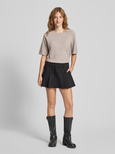 Pieces Regular fit T-shirt met raglanmouwen, model 'BREE' Taupe gemêleerd - 1