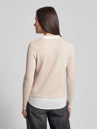 comma Gebreide pullover met dubbele-laagjeslook Zand - 5