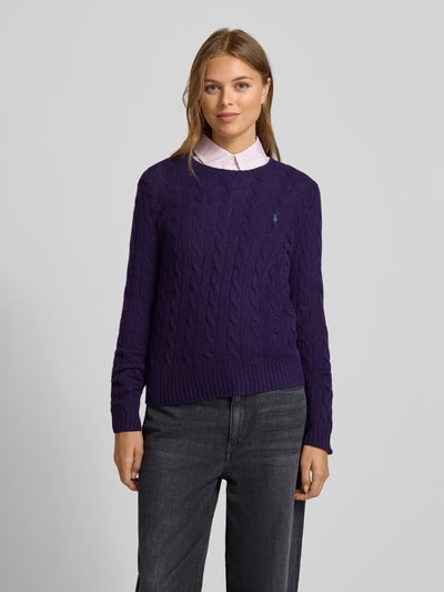 Polo Ralph Lauren Sweter z dzianiny z mieszanki wełny i kaszmiru model ‘JULIANNA’ Jasnośliwkowy 4