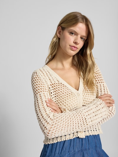 Only Kurtka z dzianiny o kroju relaxed fit z dodatkiem bawełny model ‘NOLET’ Złamany biały 3