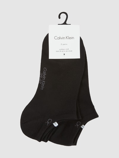 CK Calvin Klein Sneakersocken mit Label-Print im 2er-Pack Black 2