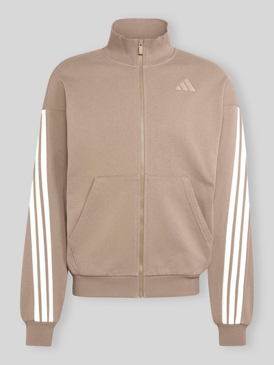 adidas Sportswear Regular Fit Trainingsjacke aus Baumwolle mit 3-Streifen-Design Beige 2