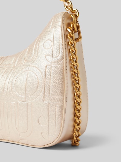 Liu Jo White Handtasche mit Label-Strukturmuster Modell 'ADONIDE' Gold 3