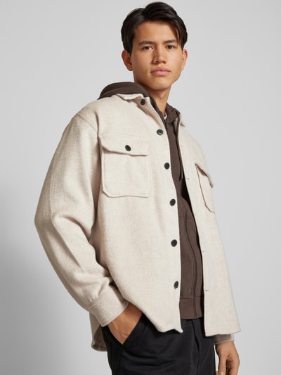 Jack & Jones Slim Fit Hemdjacke mit Kentkragen Modell 'BRADLEY' Offwhite 3