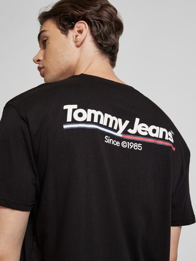 Tommy Jeans T-shirt met labelprint Zwart - 3