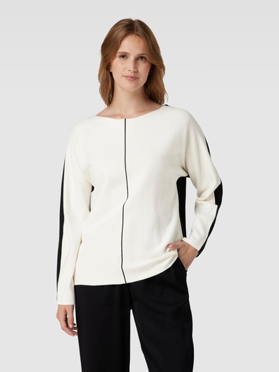 s.Oliver BLACK LABEL Gebreide pullover met boothals Zwart - 4