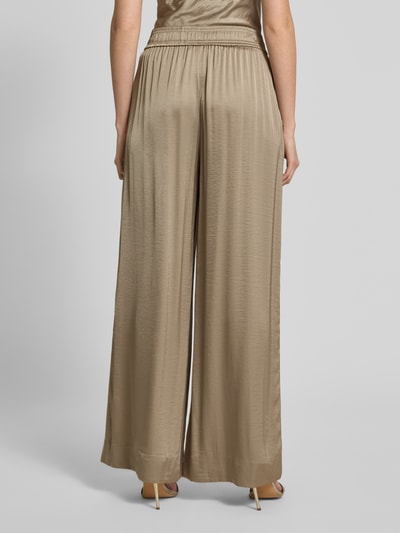 mbyM Spodnie materiałowe z szeroką nogawką i elastycznym pasem model ‘Asaka’ Beżowy 5