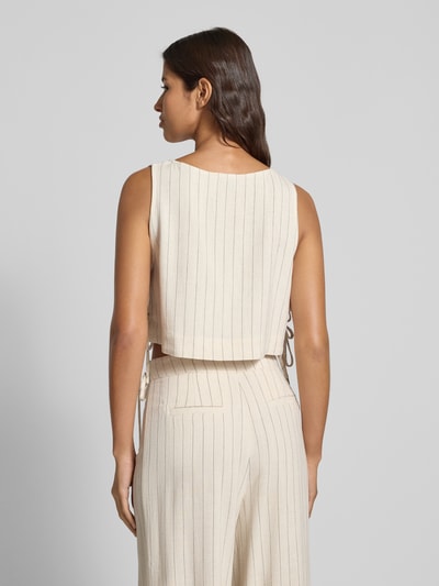 INFLUENCER'S CHOICE BY P&C* Top bluzkowy o kroju regular fit z bocznym sznurowaniem Piaskowy 5