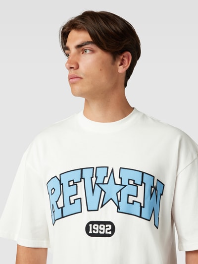 REVIEW Oversized T-shirt mit College-Print Weiss 3