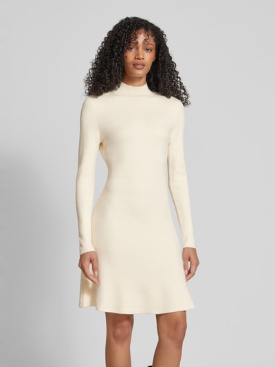 Vero Moda Getailleerde gebreide jurk met geribde ronde hals, model 'GOLD' Beige - 4